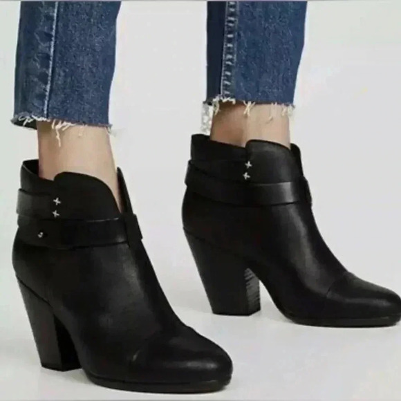 Rag & Bone Harrow boots black Ankle Leather Size 38 - Picture 1 of 13